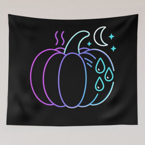 Item preview, Night Sweats Neon Pumpkin — Synthwave Menopause Icon designed and sold by I AM BRO.