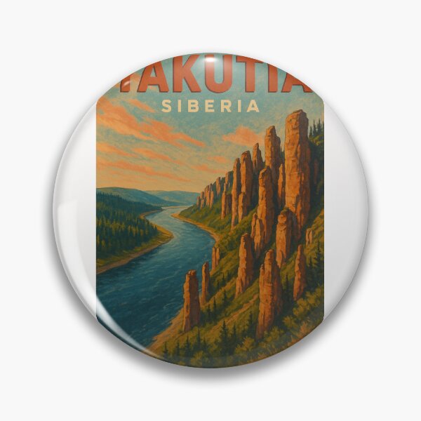 Item preview, Lena Pillars Yakutia Siberia Cliff Formations and River designed and sold by Places On Earth.
