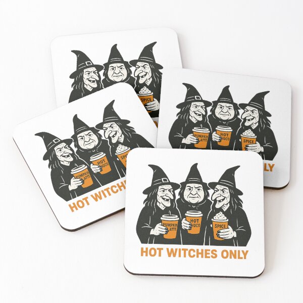 Item preview, Hot Witches Only – Funny Halloween Coffee Design designed and sold by CanvasFox.