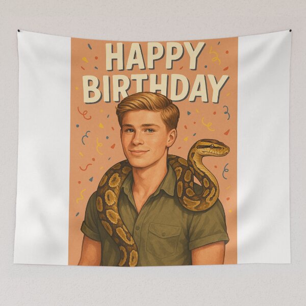 Item preview,  Robert Irwin Happy Birthday Celebration with Snake and Confetti designed and sold by Places On Earth.