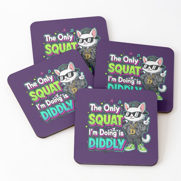 Item preview, The Only Squat I’m Doing Is Diddly Funny Cat Meme Urban Graphic Design designed and sold by TrackinDaTrends.