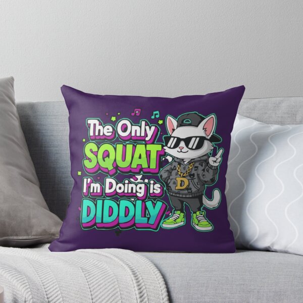 Item preview, The Only Squat I’m Doing Is Diddly Funny Cat Meme Urban Graphic Design designed and sold by TrackinDaTrends.