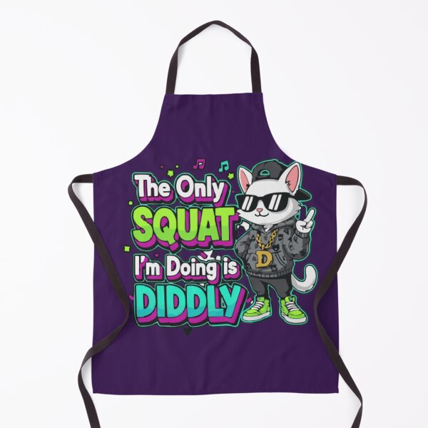 Item preview, The Only Squat I’m Doing Is Diddly Funny Cat Meme Urban Graphic Design designed and sold by TrackinDaTrends.