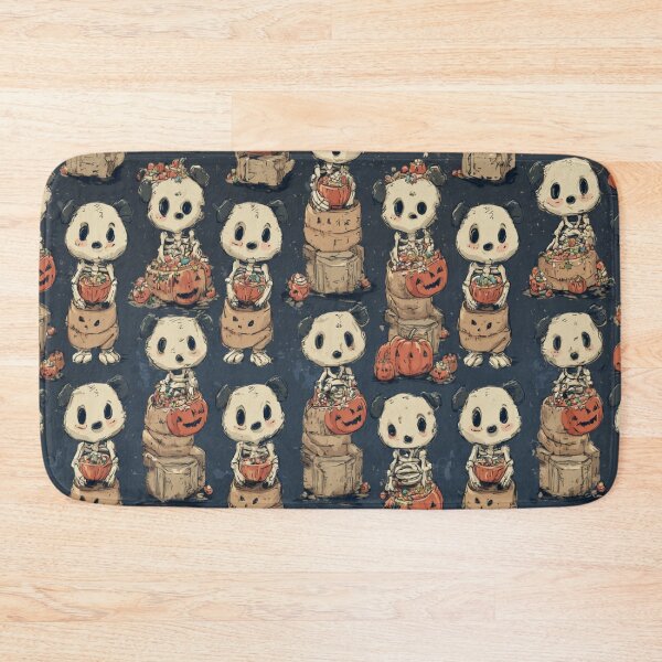 Item preview, Trick or Treat Panda Skeletons – Spooky Pattern designed and sold by Whimsy-Grove.