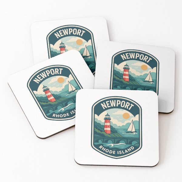 Item preview,  Newport Coastal Badge – Rhode Island Lighthouse Scene designed and sold by Places On Earth.