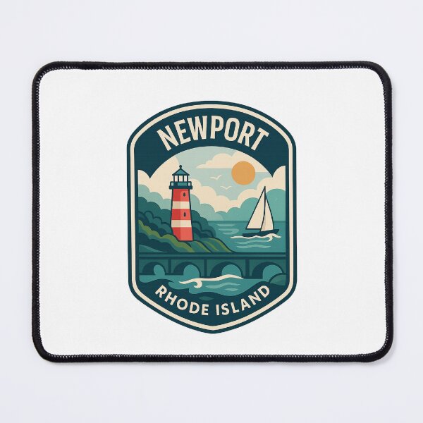 Item preview,  Newport Coastal Badge – Rhode Island Lighthouse Scene designed and sold by Places On Earth.
