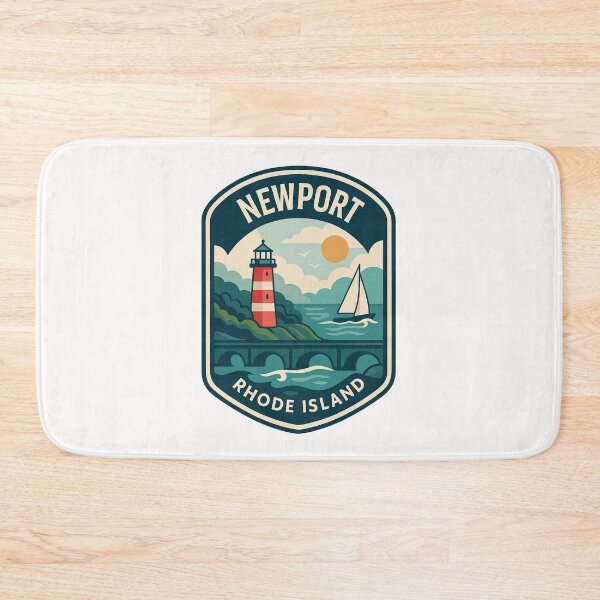 Item preview,  Newport Coastal Badge – Rhode Island Lighthouse Scene designed and sold by Places On Earth.