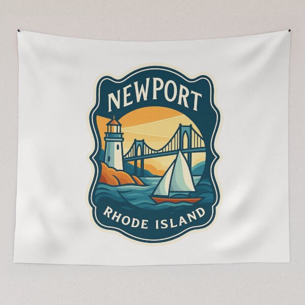 Item preview,  Newport Sunset Crest – Rhode Island Bridge and Bay designed and sold by Places On Earth.