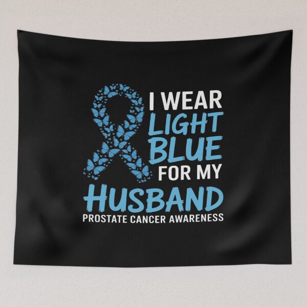 Item preview, I WEAR LIGHT BLUE FOR MY HUSBAND - Prostate cancer awareness designed and sold by BlackStars3Neon.