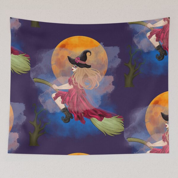 Item preview, Witch in Red, Moonlight Flight designed and sold by tinkeybabes.
