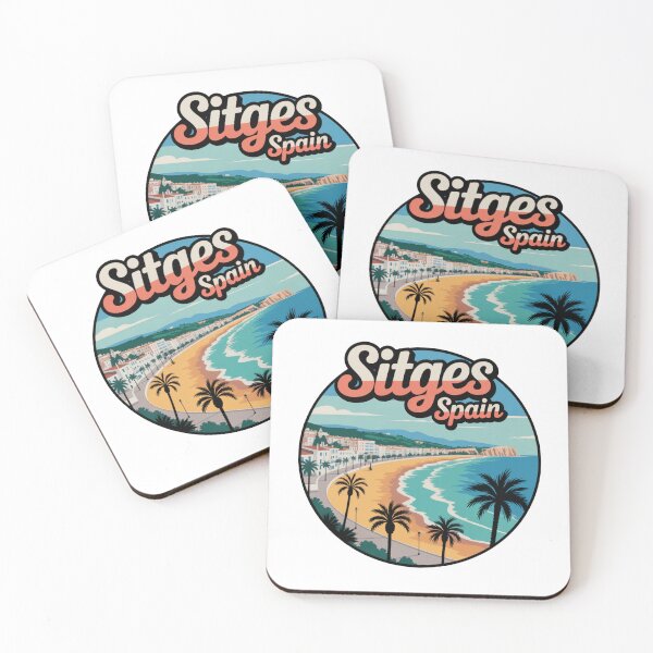 Item preview, Sitges Spain - Retro Coastal Travel Decal, Mediterranean Beach Souvenir designed and sold by CircinusStore.