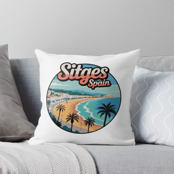 Item preview, Sitges Spain - Retro Coastal Travel Decal, Mediterranean Beach Souvenir designed and sold by CircinusStore.