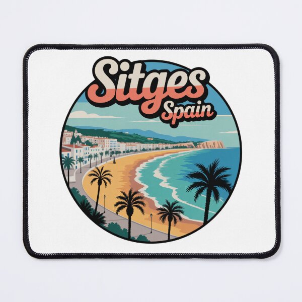 Item preview, Sitges Spain - Retro Coastal Travel Decal, Mediterranean Beach Souvenir designed and sold by CircinusStore.