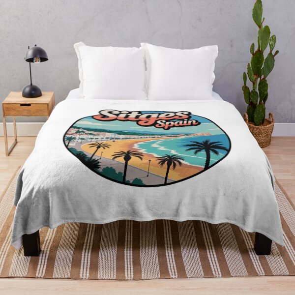 Item preview, Sitges Spain - Retro Coastal Travel Decal, Mediterranean Beach Souvenir designed and sold by CircinusStore.