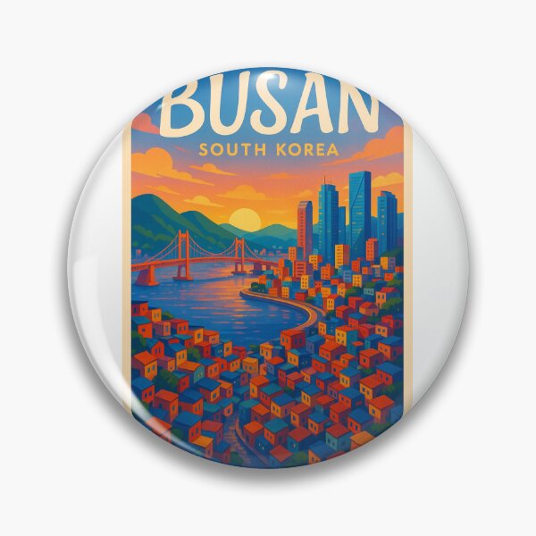 Item preview, Gamcheon Village and Gwangan Bridge – Busan, South Korea Sunset designed and sold by Aryabek.