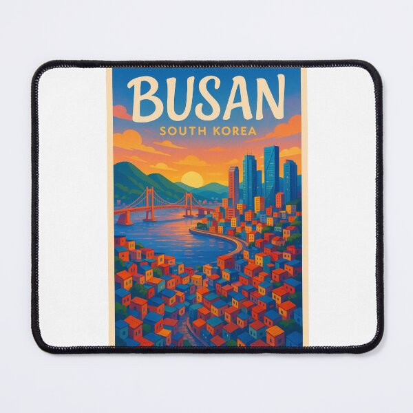 Item preview,  Gamcheon Village and Gwangan Bridge – Busan, South Korea Sunset designed and sold by Aryabek.