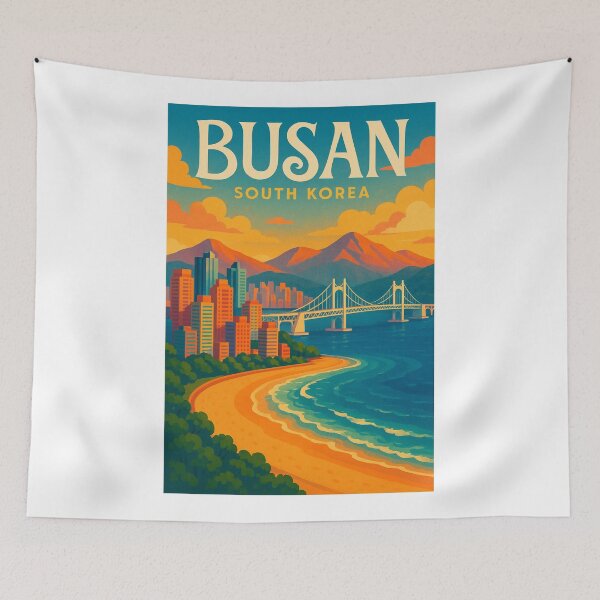 Item preview,  Haeundae Beach and Gwangan Bridge – Busan Coastal View designed and sold by Aryabek.