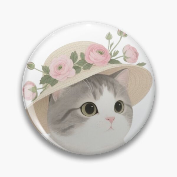 Item preview, Cute cat with floral hat  designed and sold by AesthinkArt.