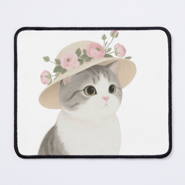 Item preview, Cute cat with floral hat  designed and sold by AesthinkArt.