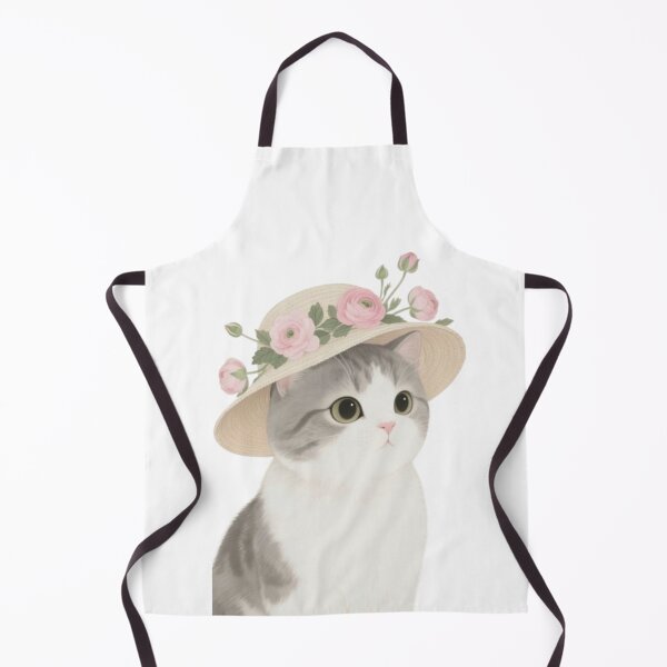 Item preview, Cute cat with floral hat designed and sold by AesthinkArt.