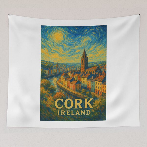 Item preview,  Starry Sky Over Cork – Shandon Tower in Expressionist Style designed and sold by Aryabek.