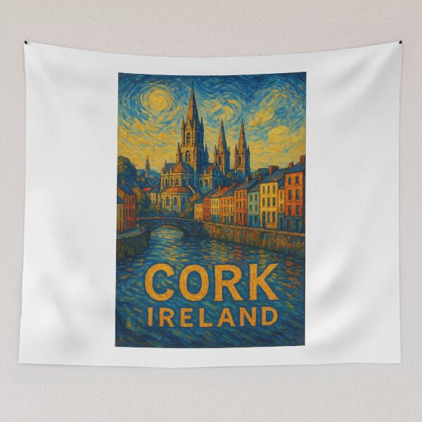 Item preview,  St. Fin Barre’s Cathedral in Cork, Ireland – Van Gogh Style View designed and sold by Aryabek.