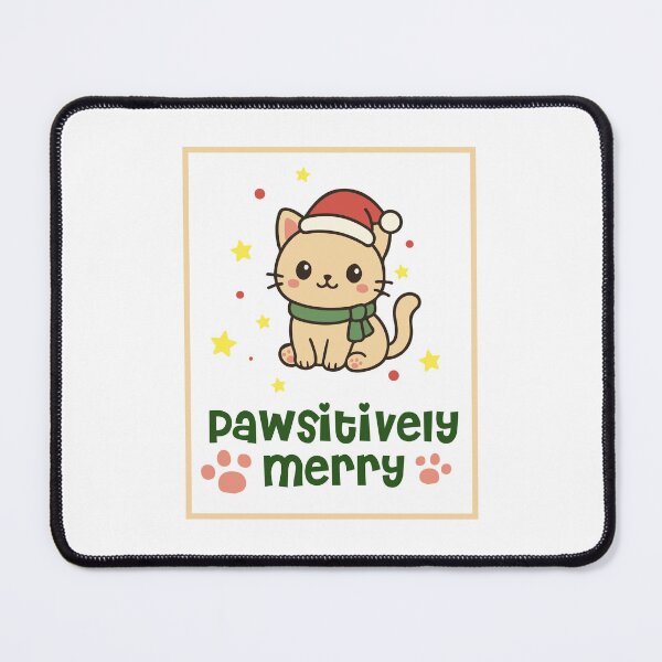 Item preview, Pawsitively Merry Christmas Cat - Cute Kawaii Holiday Design designed and sold by DavidTeeStudio.