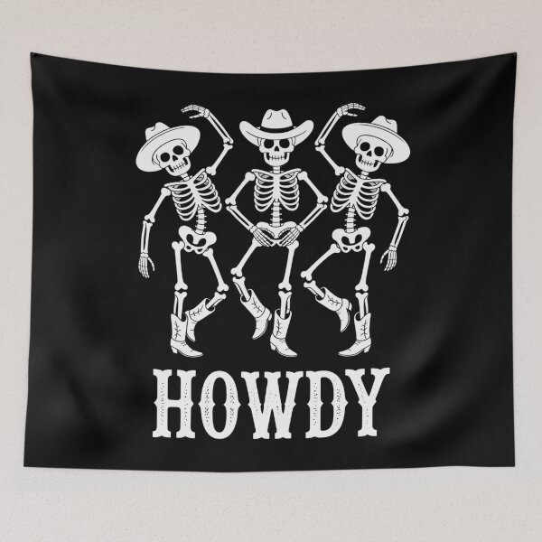 Item preview, Western Howdy Cowboy Dancing Cute Skeleton Funny Halloween designed and sold by Turbotine.