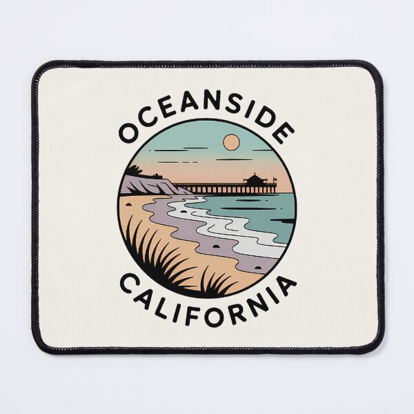 Item preview, Oceanside California Minimalist Pastel Badge Sticker designed and sold by Horizon Tales.