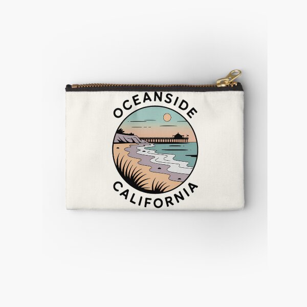 Item preview, Oceanside California Minimalist Pastel Badge Sticker designed and sold by Horizon Tales.