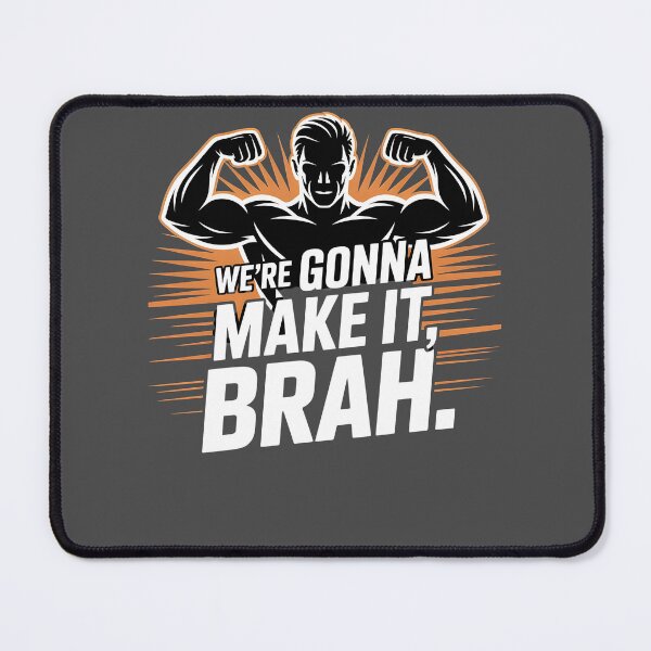 Item preview, We’re Gonna Make It Brah Minimalist Gym Outline Tee designed and sold by Splotchly.