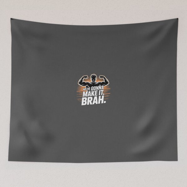 Item preview, We’re Gonna Make It Brah Minimalist Gym Outline Tee designed and sold by Splotchly.