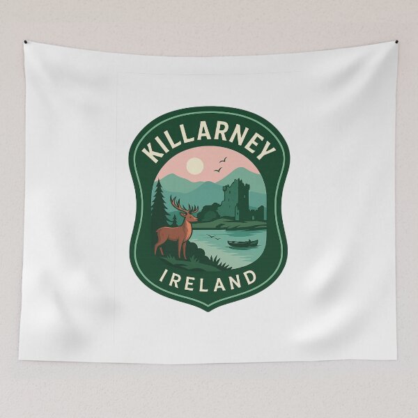 Item preview,  Killarney, Ireland – Lakeside View with Deer and Ross Castle designed and sold by Aryabek.