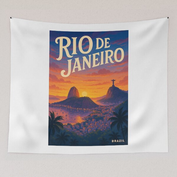 Item preview, Rio de Janeiro, Brazil – Sugarloaf and Christ the Redeemer at Sunset designed and sold by Aryabek.
