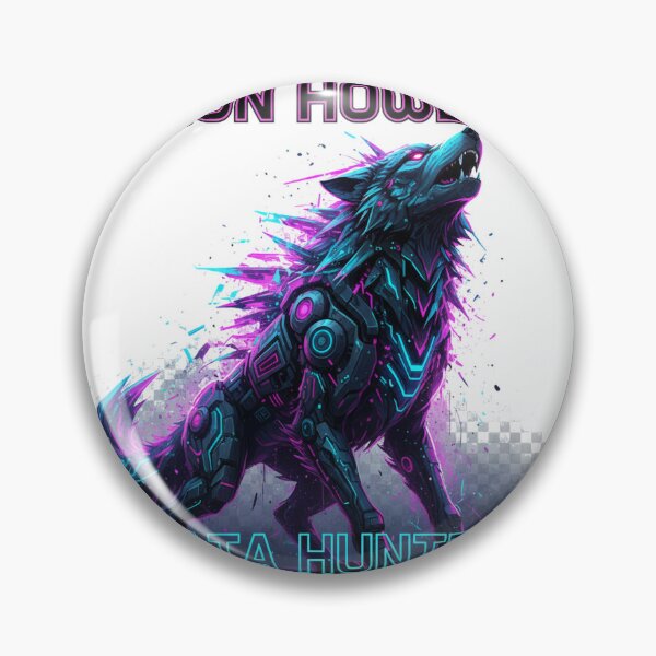 Item preview, Neon Howler – Cyberpunk Data Hunter Wolf designed and sold by ValeronPrints.