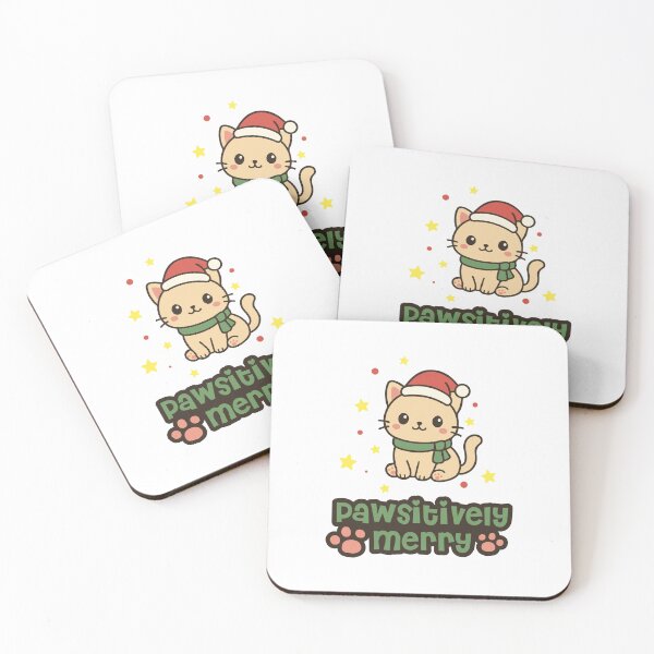 Item preview, Pawsitively Merry Christmas Cat Design designed and sold by DavidTeeStudio.