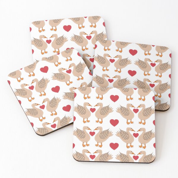 Item preview, Lovebirds Forever – Cute Goose Heart Pattern designed and sold by BulletKitty82.