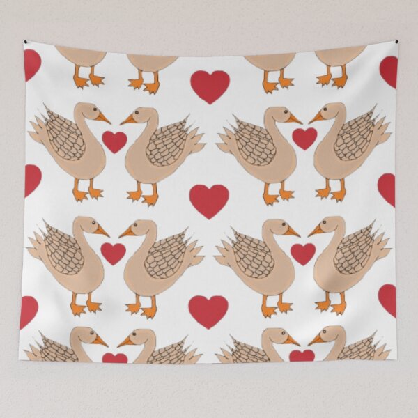Item preview, Lovebirds Forever – Cute Goose Heart Pattern designed and sold by BulletKitty82.