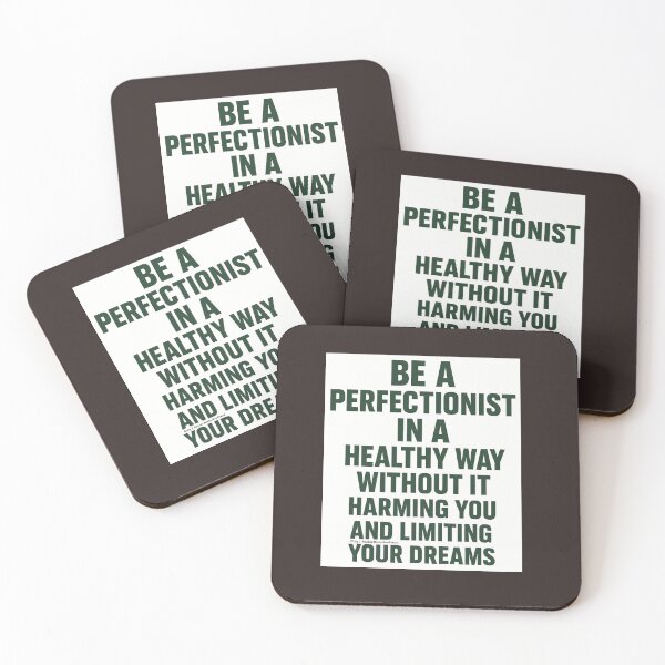 Item preview, Motivational Green Quote – “Be a Perfectionist in a Healthy Way” Masculine Inspirational Typography For Men designed and sold by HealerMoonHuntressDesigns.