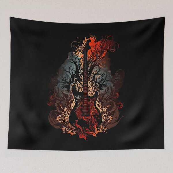 Item preview,  Electric Guitar Band Red Flames designed and sold by AnssiHuopainen.