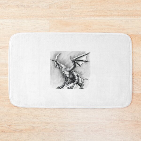 Item preview, Gothic Dragon Sketch – Roaring Dragon on Mountain Fantasy Art For Men designed and sold by HealerMoonHuntressDesigns.