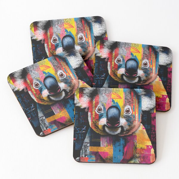 Item preview, Save the Australian Koalas - Vibrant Patchwork Portrait Highlighting Endangered Wildlife designed and sold by OlfactoART Studio.