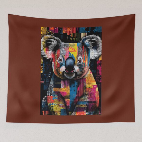 Item preview, Save the Australian Koalas - Vibrant Patchwork Portrait Highlighting Endangered Wildlife designed and sold by OlfactoART Studio.
