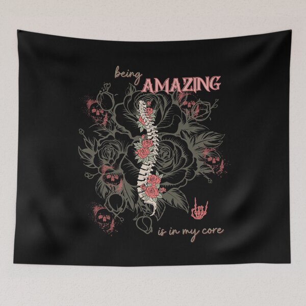 Item preview, 'Being Amazing is in my core' - Motivational Vintage Rose Skeleton designed and sold by AtushaSpark.