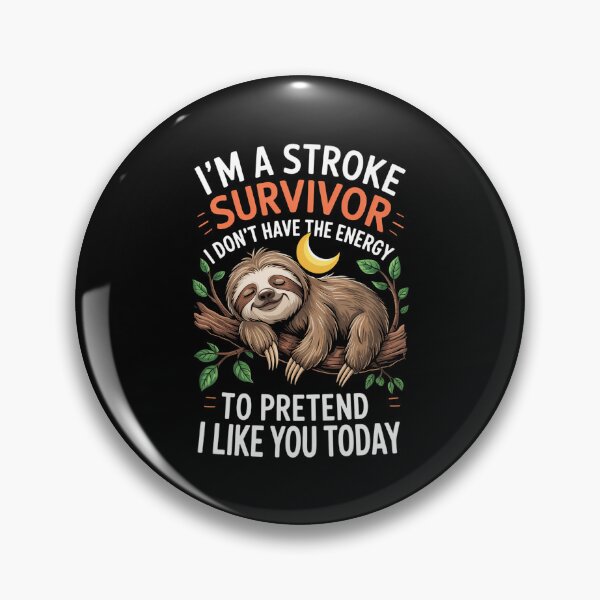 Item preview, Stroke Survivor Sloth Ribbon Stroke Awareness designed and sold by CookWorldLaughs.