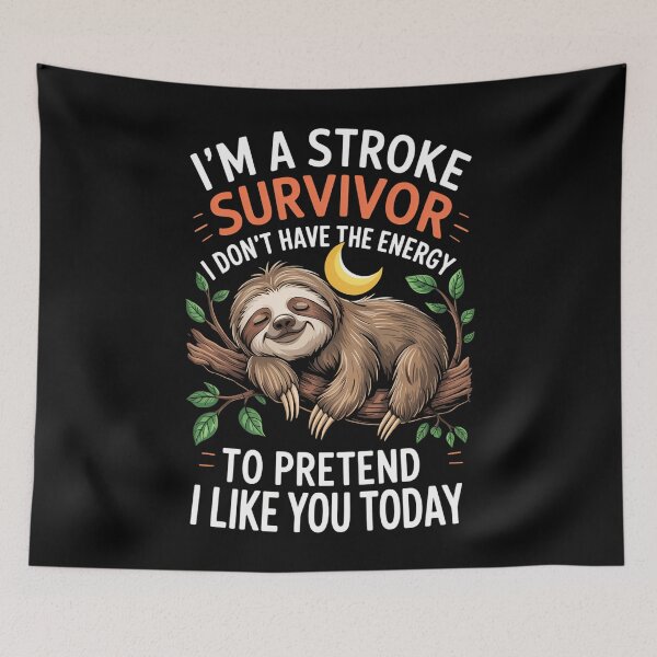 Item preview, Stroke Survivor Sloth Ribbon Stroke Awareness designed and sold by CookWorldLaughs.