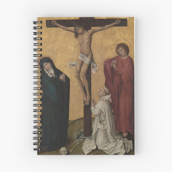 Item preview, The Crucifixion with a Carthusian Monk, c. 1460. Workshop of Rogier van der Weyden (Flemish, c. 1399–1464). Oil and gold on wood designed and sold by Vintage Designs +.