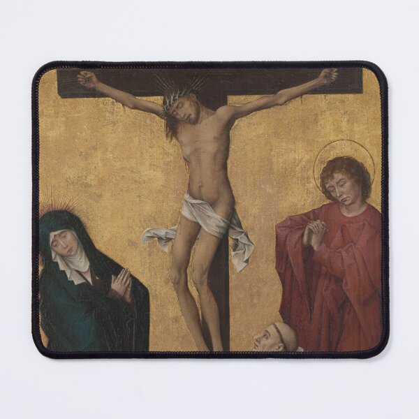 Item preview, The Crucifixion with a Carthusian Monk, c. 1460. Workshop of Rogier van der Weyden (Flemish, c. 1399–1464). Oil and gold on wood designed and sold by Vintage Designs +.