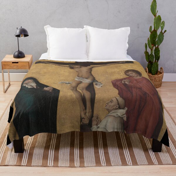 Item preview, The Crucifixion with a Carthusian Monk, c. 1460. Workshop of Rogier van der Weyden (Flemish, c. 1399–1464). Oil and gold on wood designed and sold by Vintage Designs +.
