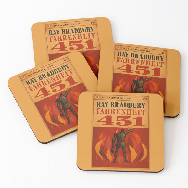 Item preview, Fahrenheit 451 Vintage Book Cover Art by Ray Bradbury designed and sold by booksnbobs.